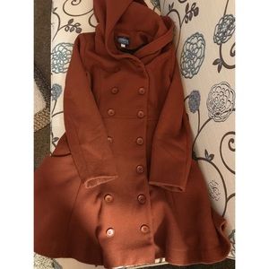 Collectif Vintage Heather Hooded Swing Coat